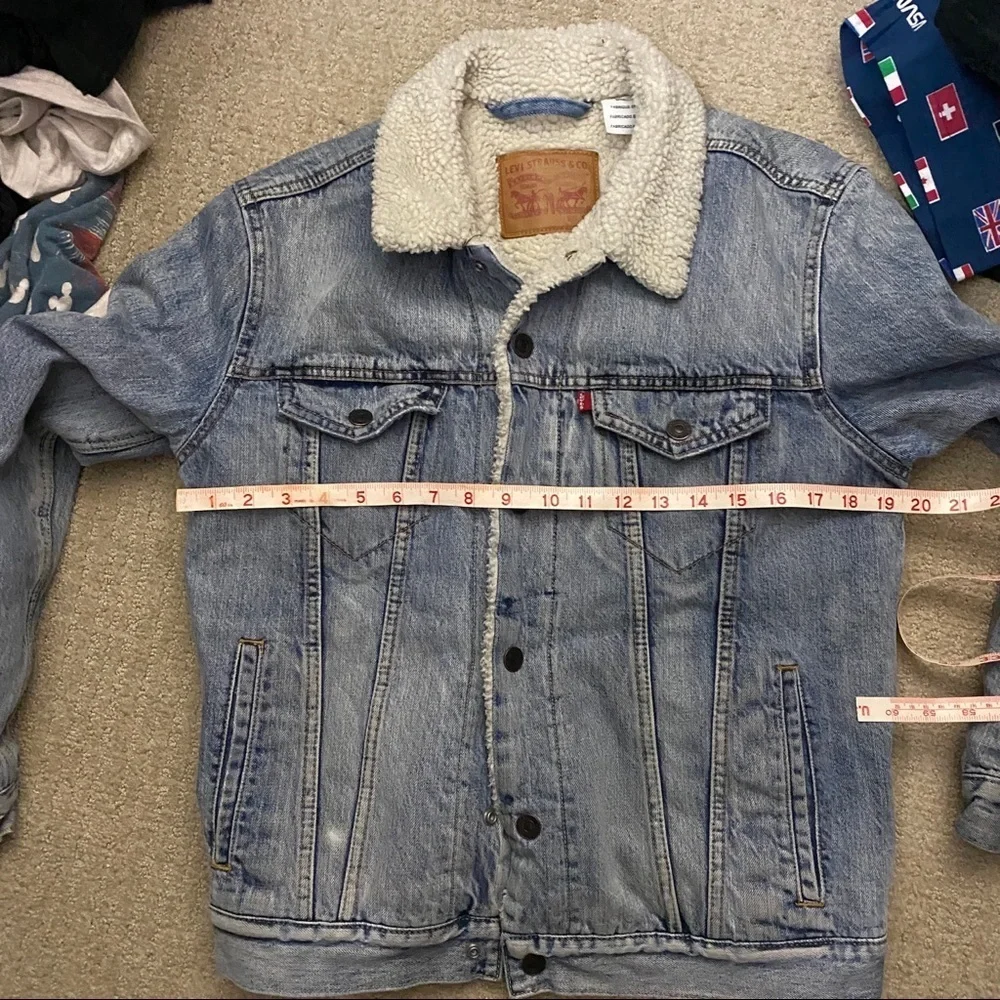 Levis Strauss Denim Sherpa Lined Jacket Size Small